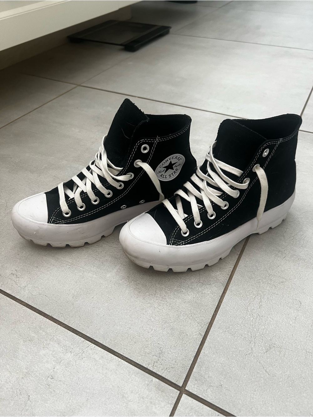 Converse Chuck Taylor All Star Lugged Hi Black White Platform Sneakers Size 9